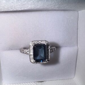 Blue topaz sterling silver ring